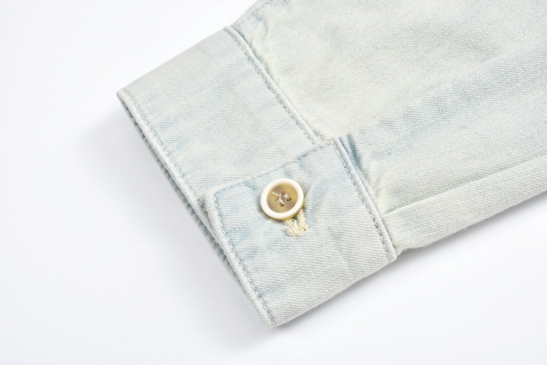 MIU MIU 缪缪 水洗做旧翻领拉链夹克 牛仔外套 长袖 蓝色 GWB149-10BM-F0013