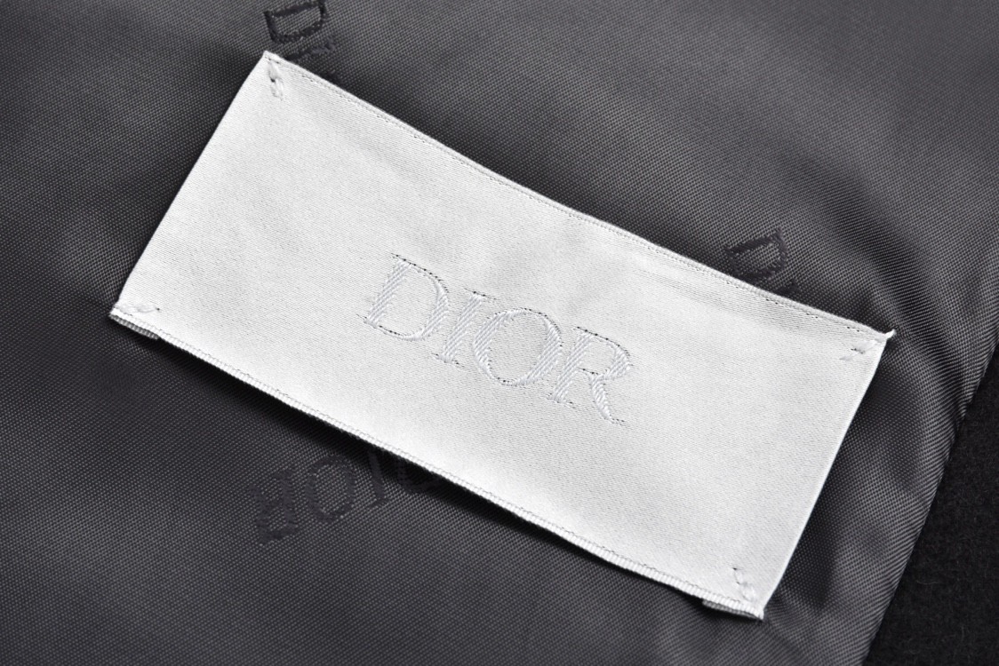 DIOR 迪奥 羊毛毛呢拼麂皮刺绣字母Logo棒球服 夹克 外套 长袖 黑色 443L430A610-5C980