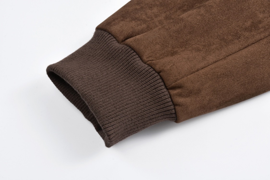 LOUIS VUITTON Tyler SS24 绒面麂皮字母拉链翻领飞行员夹克 长袖 外套 黑色 巧克力色 1AFPWA