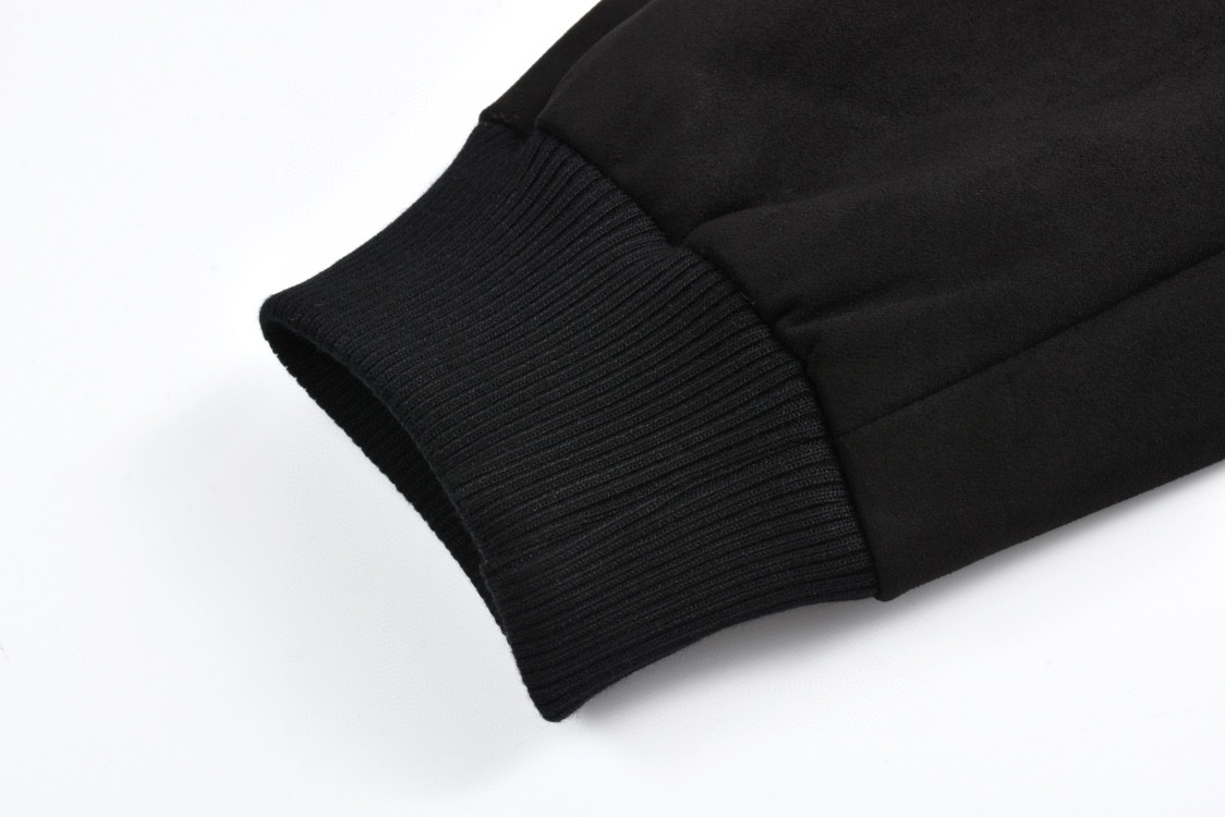 LOUIS VUITTON Tyler SS24 绒面麂皮字母拉链翻领飞行员夹克 长袖 外套 黑色 巧克力色 1AFPWA