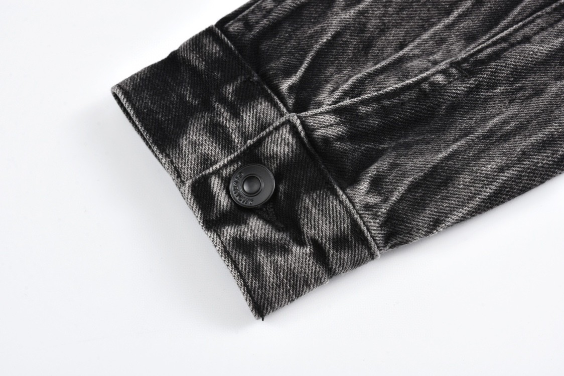 Givenchy 纪梵希 做旧水洗单排扣牛仔外套 夹克 长袖 黑色 