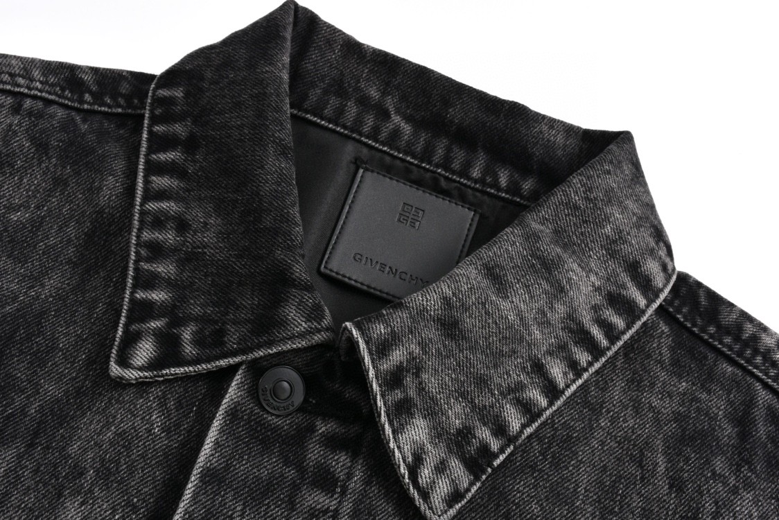 Givenchy 纪梵希 做旧水洗单排扣牛仔外套 夹克 长袖 黑色 