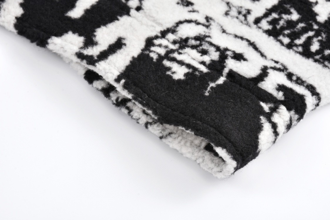 LOUIS VUITTON 满印漫画图案羊毛夹克 长袖 外套 黑白色 1AB5DL