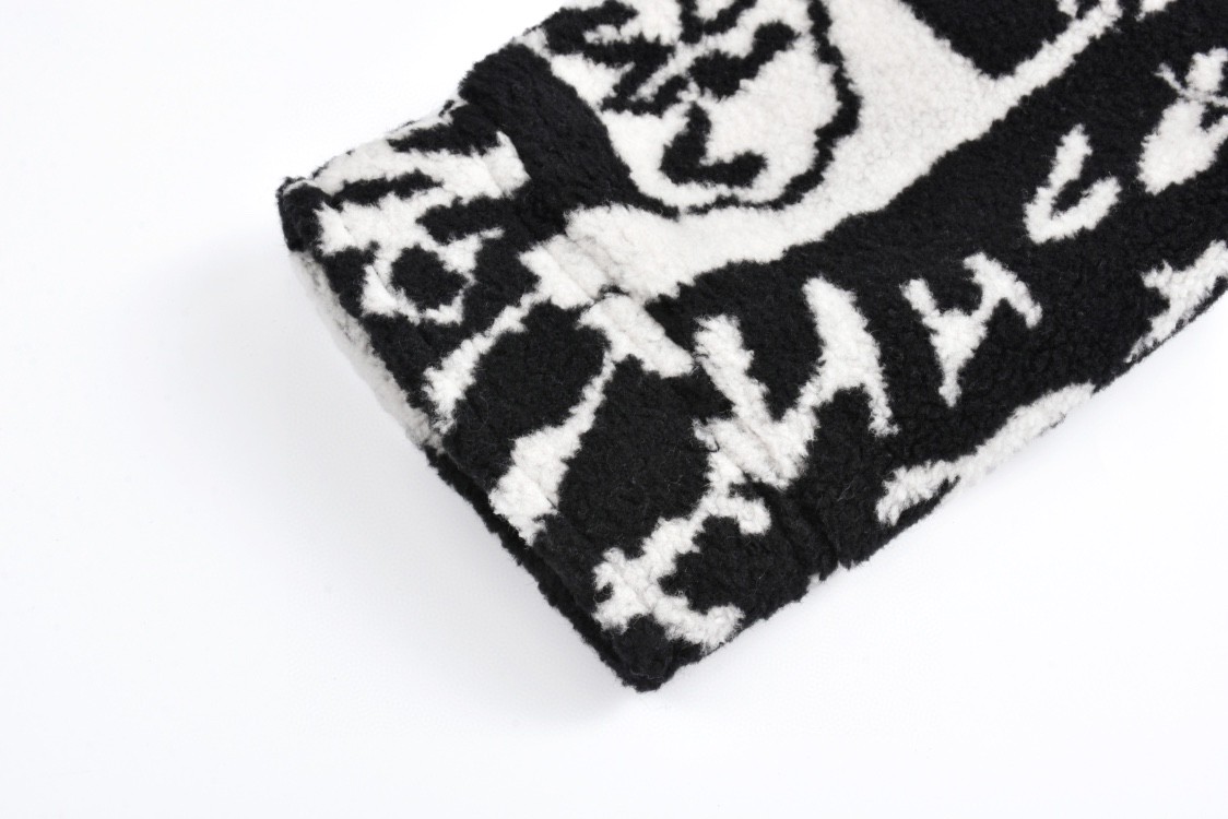 LOUIS VUITTON 满印漫画图案羊毛夹克 长袖 外套 黑白色 1AB5DL