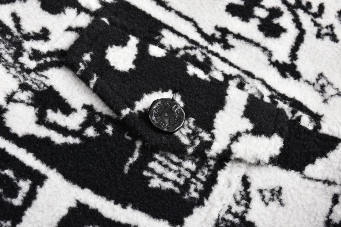 LOUIS VUITTON 满印漫画图案羊毛夹克 长袖 外套 黑白色 1AB5DL