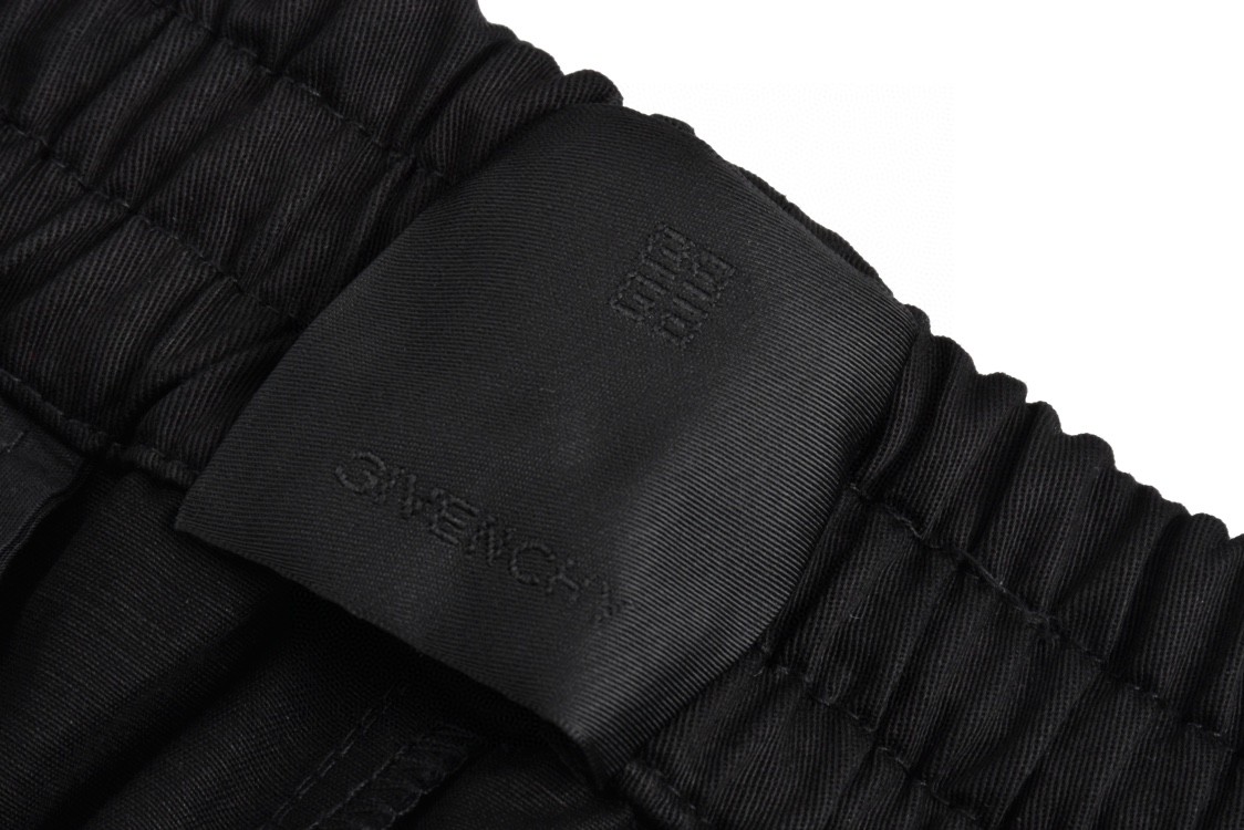 Givenchy 纪梵希 纯色多口袋松紧腰工装裤 休闲裤 长裤 裤子 黑色 BM517S14G1-001