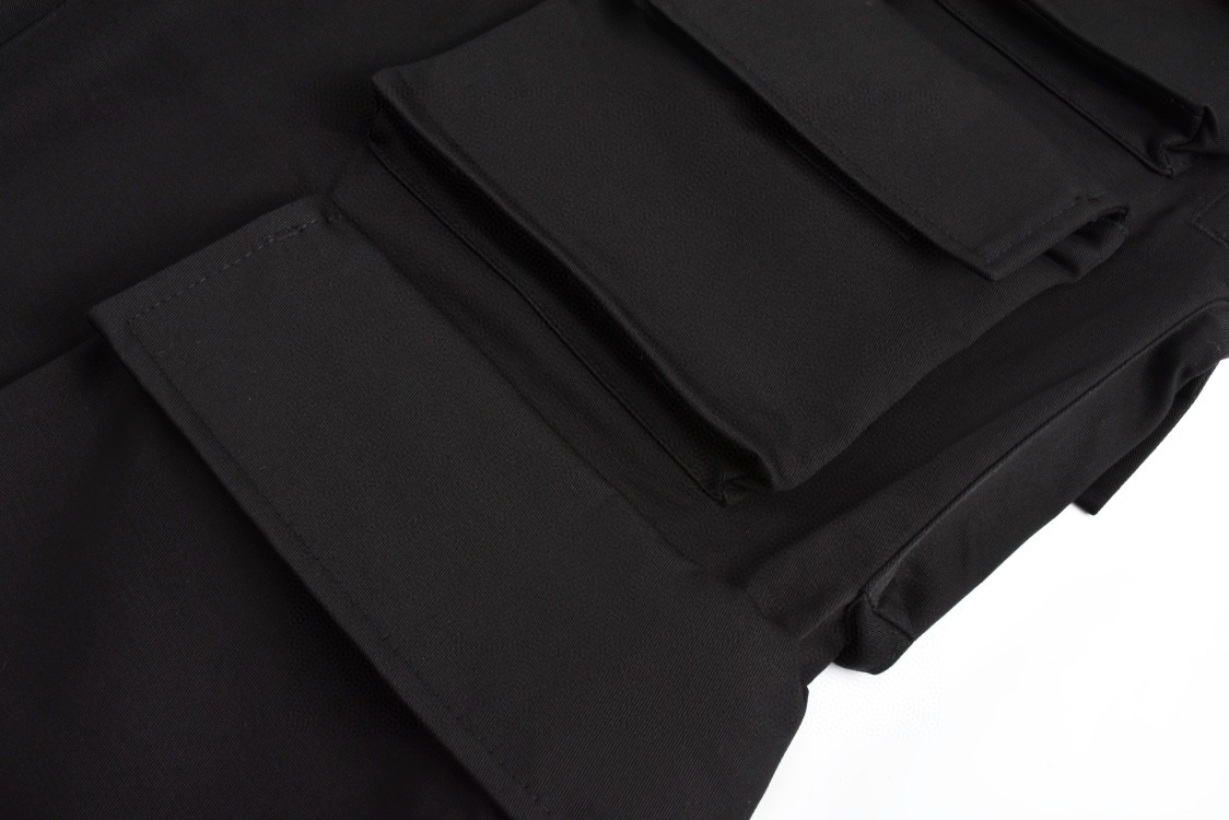 Givenchy 纪梵希 纯色多口袋松紧腰工装裤 休闲裤 长裤 裤子 黑色 BM517S14G1-001