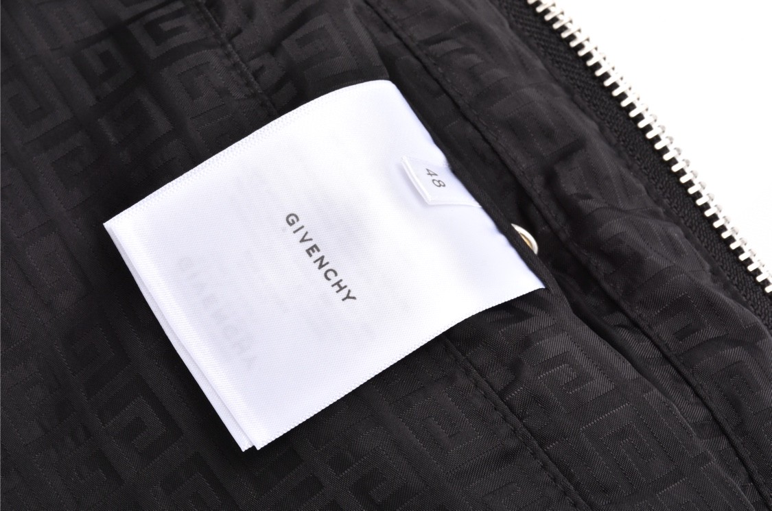 Givenchy 纪梵希 暗纹提花立领拉链棉服 外套 长袖 黑色 BM00XF13WK-001