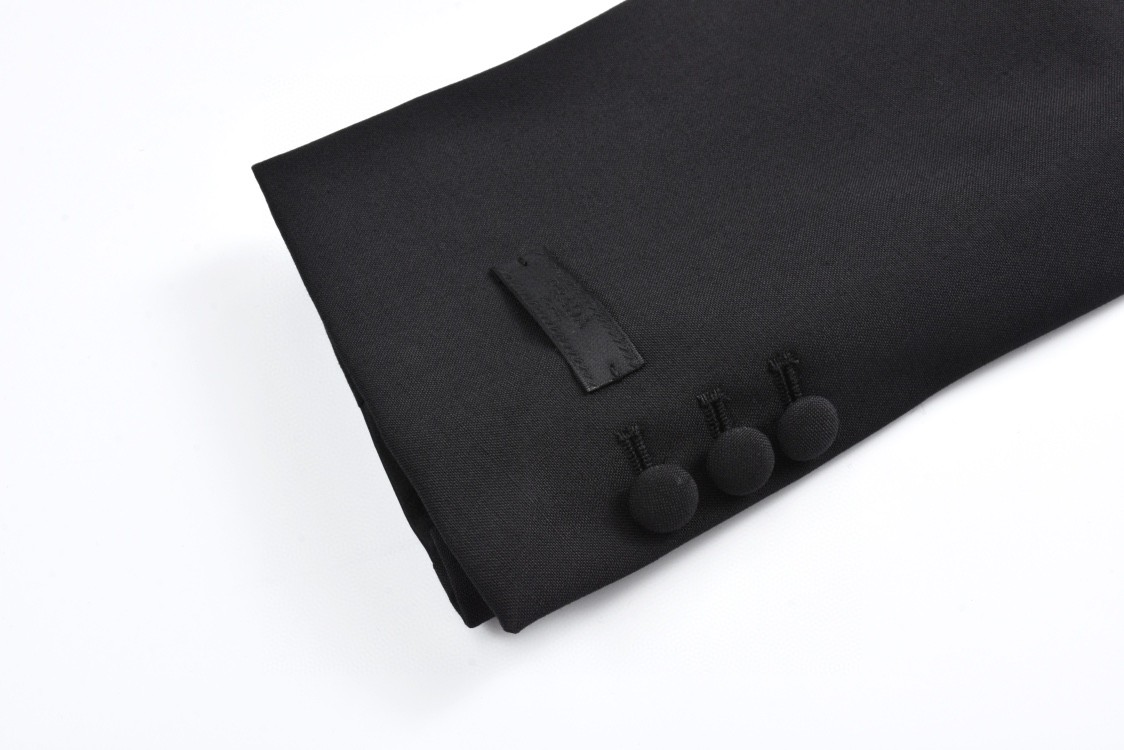 PRADA 普拉达 纯色V领羊毛西装外套 长袖 黑色 UGM255-133S-F0002-S-OOO