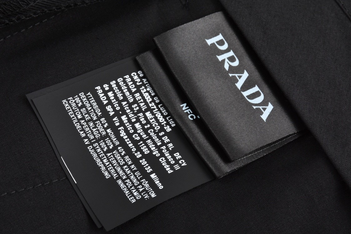 PRADA 普拉达 羊毛直筒西装裤 休闲裤 裤子 长裤 黑色