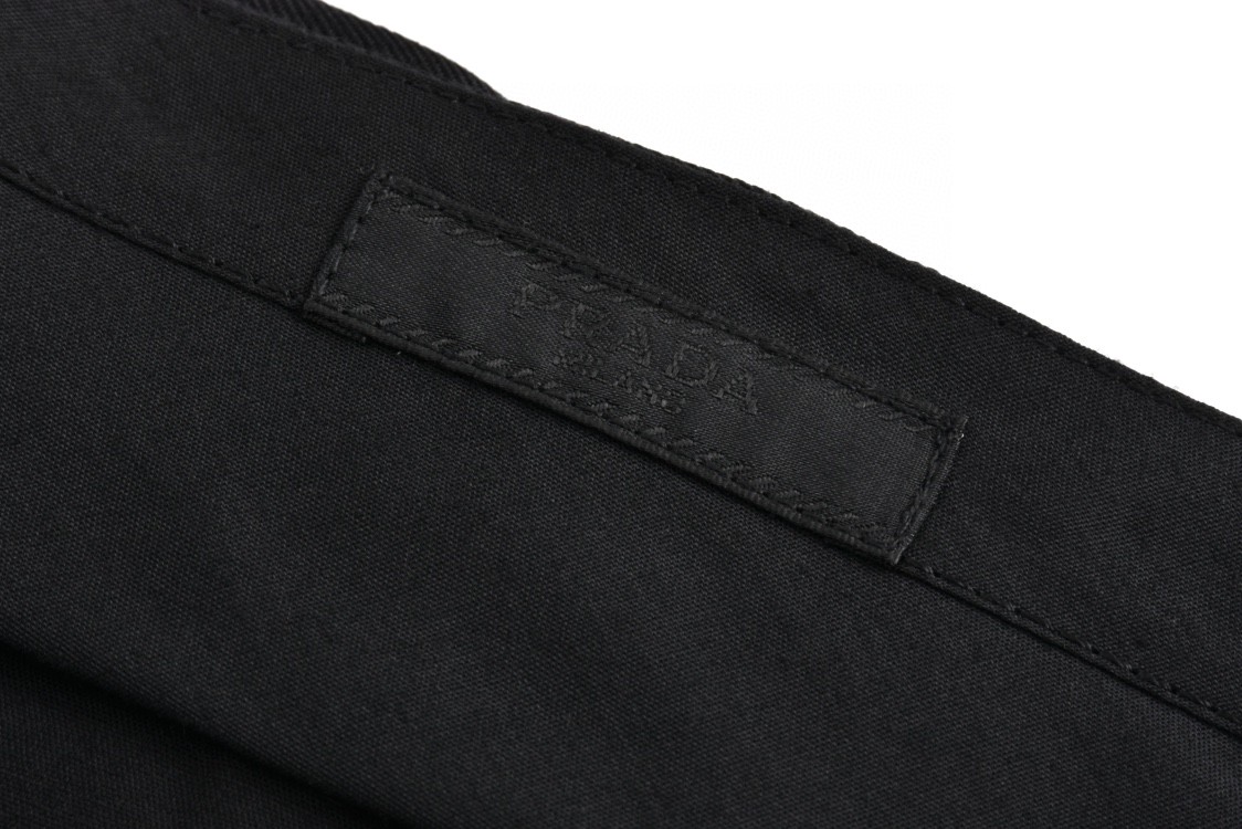 PRADA 普拉达 羊毛直筒西装裤 休闲裤 裤子 长裤 黑色