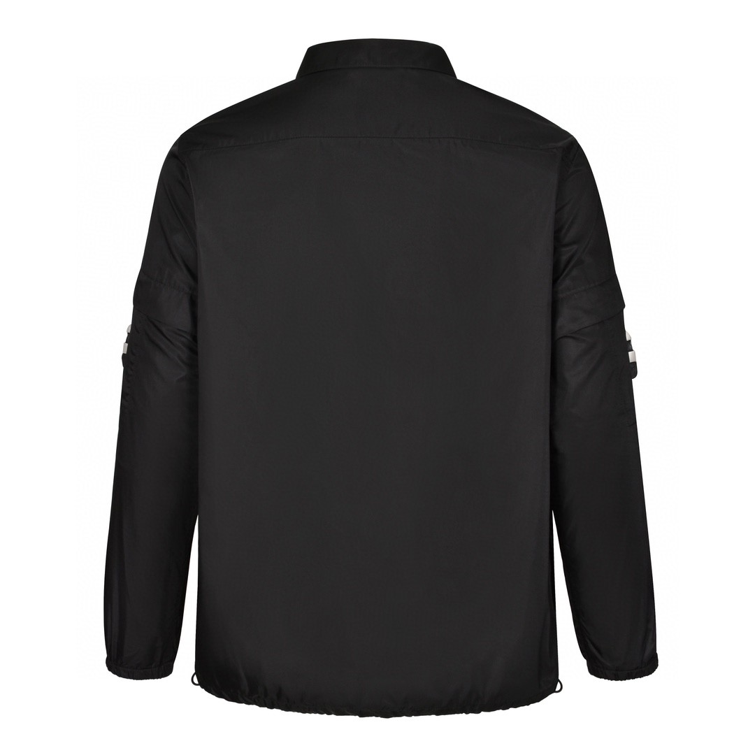 Givenchy 纪梵希 纯色缎面环扣拉链衬衫 夹克 外套 长袖 黑色 BM60VG13YT-001