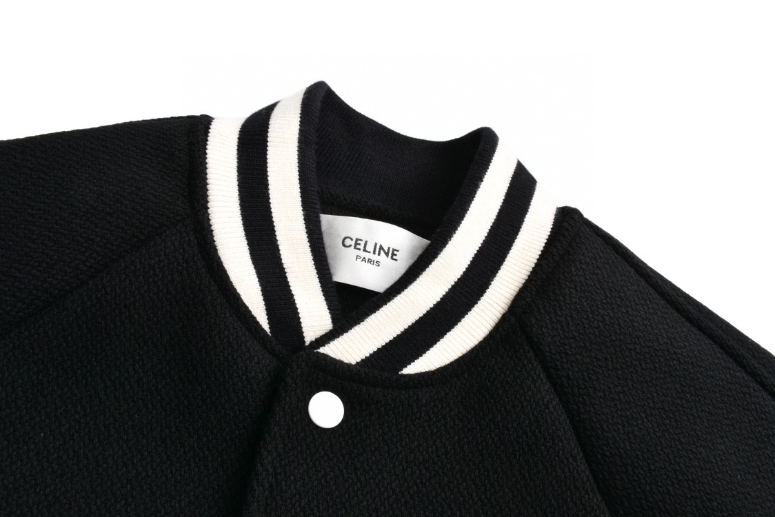CELINE 赛琳 logo字母单排扣棒球服 夹克 外套 长袖 黑色 