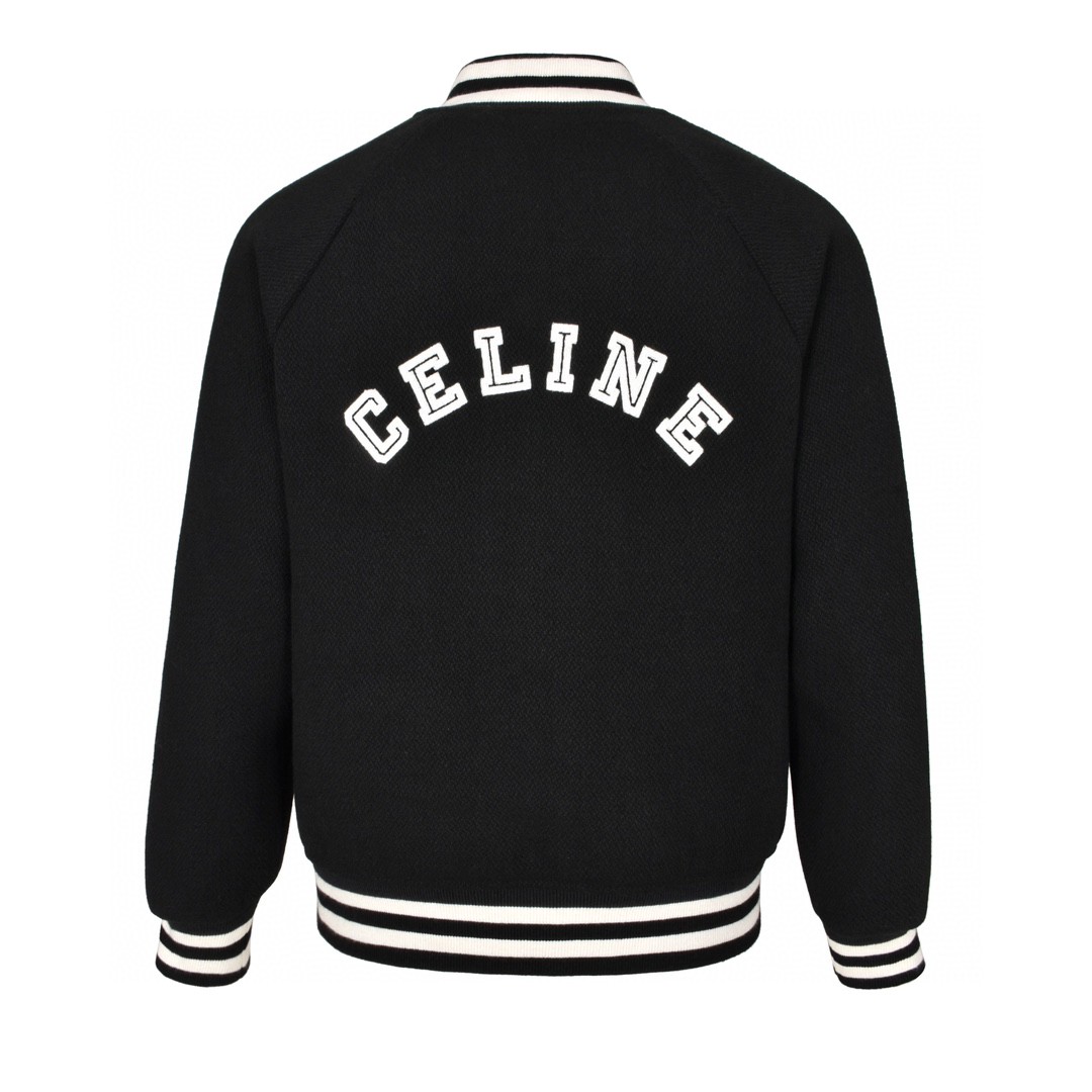 CELINE 赛琳 logo字母单排扣棒球服 夹克 外套 长袖 黑色 