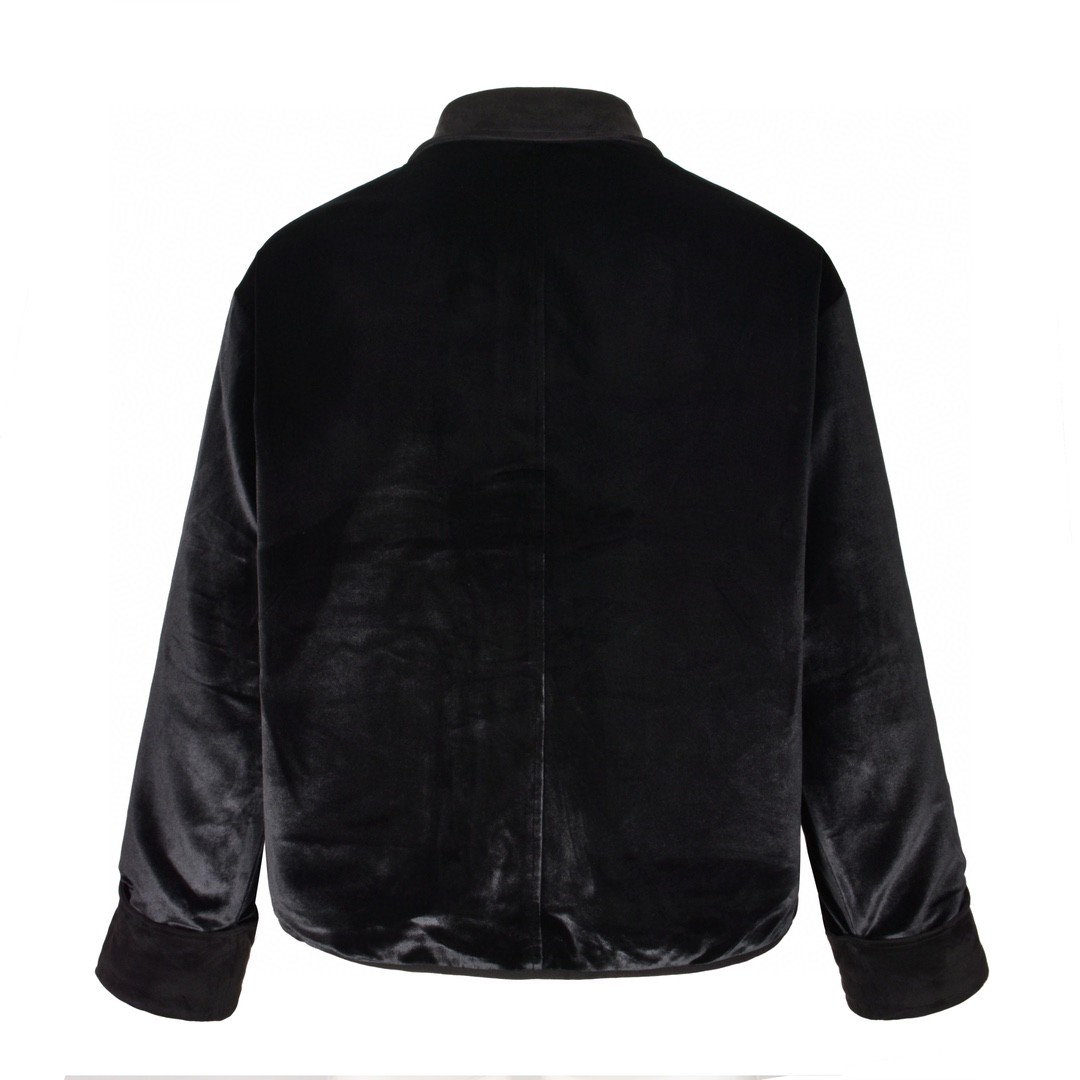 MIU MIU 缪缪 字母logo徽标丝绒夹克 外套 长袖 秋冬款 黑色