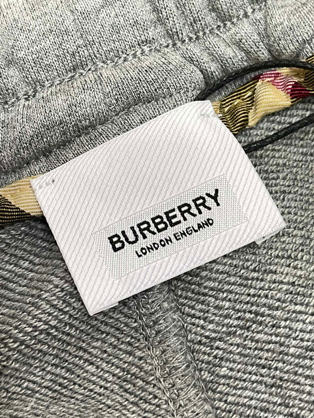 Burberry 巴宝莉 格纹拉链松紧腰束脚运动裤 裤子 休闲裤 长裤 灰色 80996211