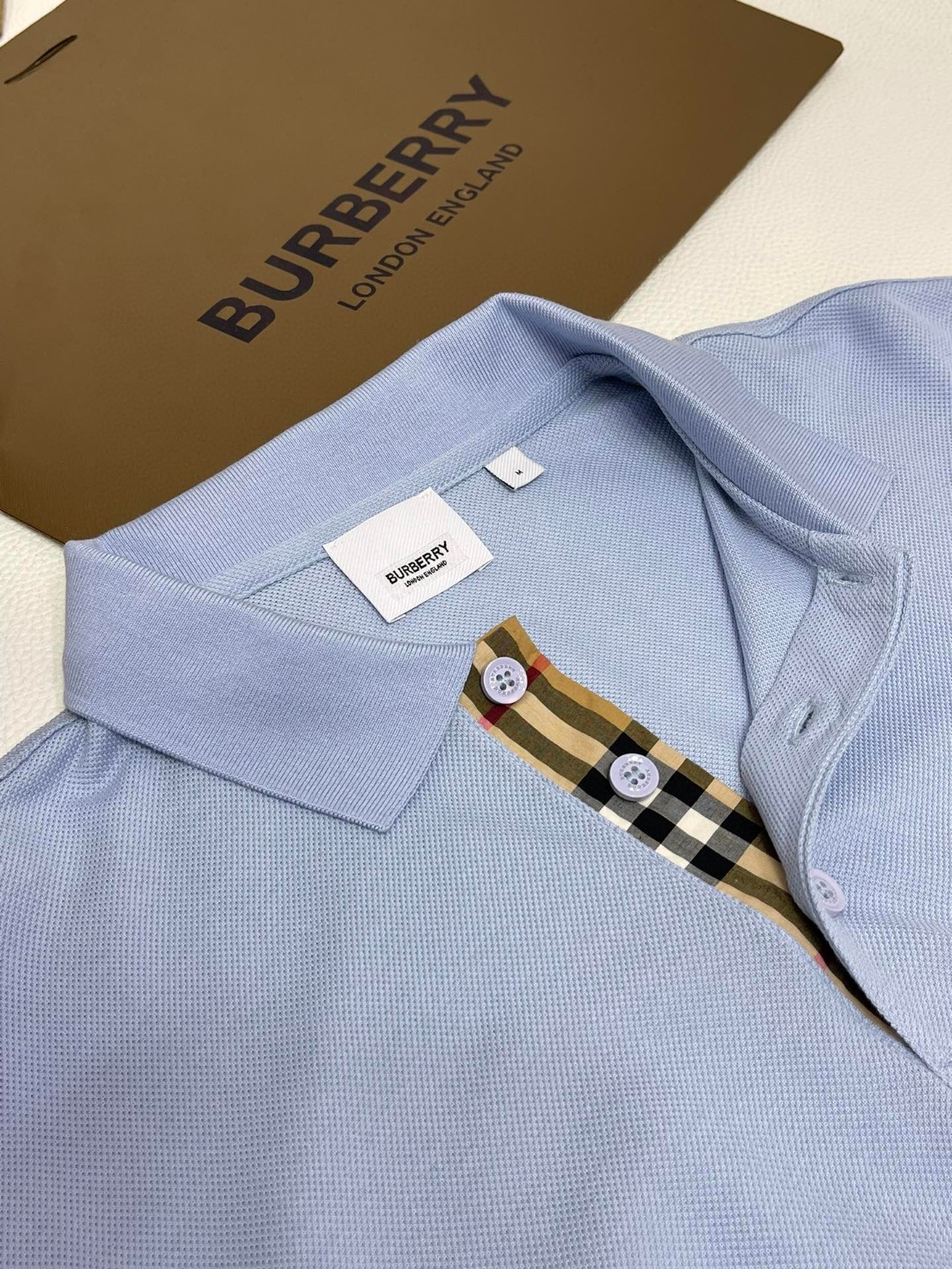 Burberry 巴宝莉 纯色字母刺绣logoPolo衫 长袖 T恤 黑色 藏蓝色 蓝色 80219471