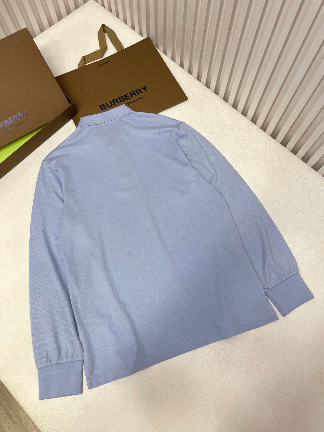 Burberry 巴宝莉 纯色字母刺绣logoPolo衫 长袖 T恤 黑色 藏蓝色 蓝色 80219471