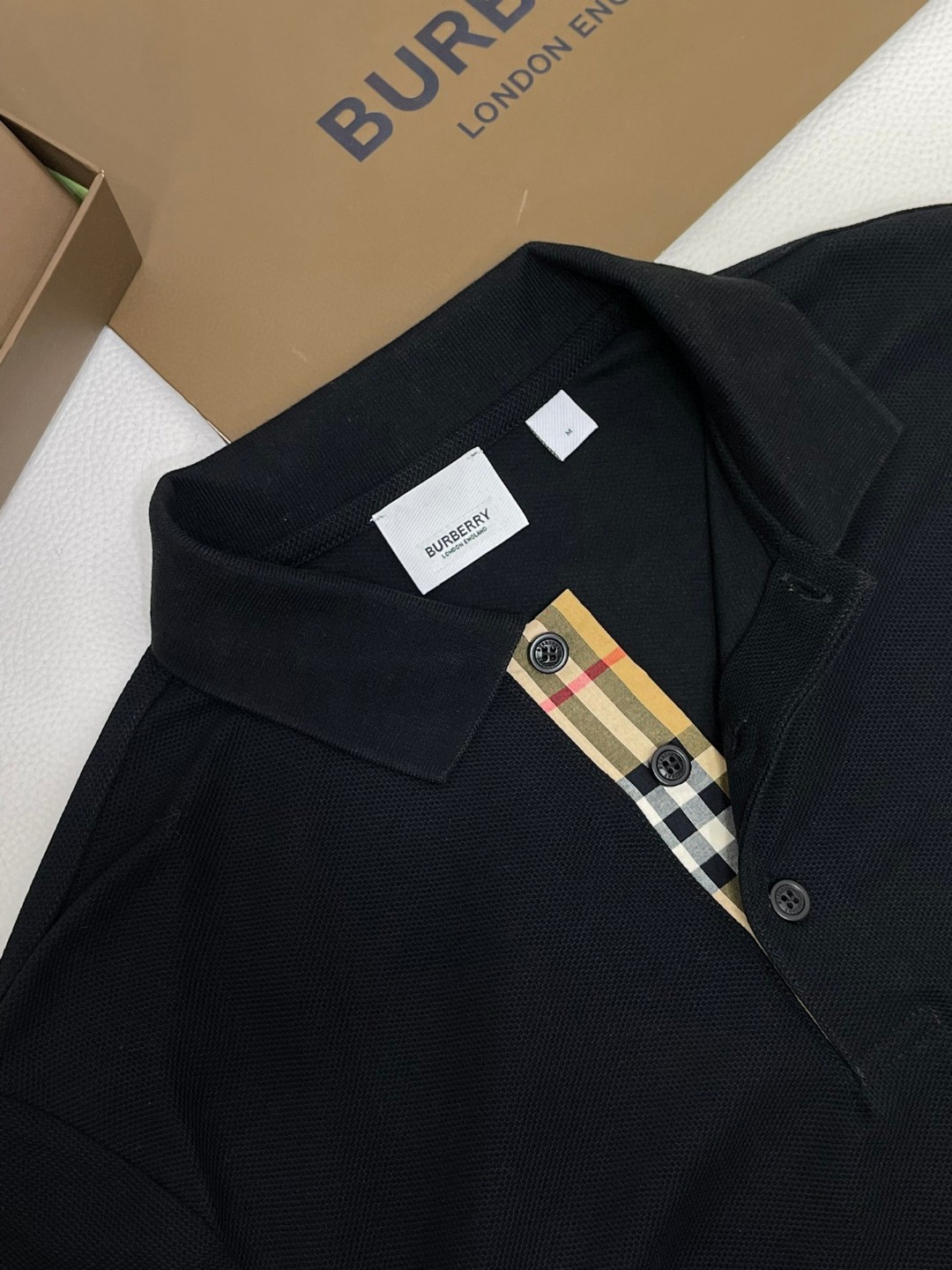 Burberry 巴宝莉 纯色字母刺绣logoPolo衫 长袖 T恤 黑色 藏蓝色 蓝色 80219471