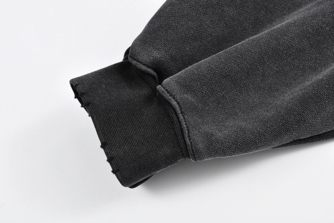 Balenciaga 巴黎世家 破洞乐队人像字母logo印花连帽卫衣 外套 长袖 秋冬 黑色