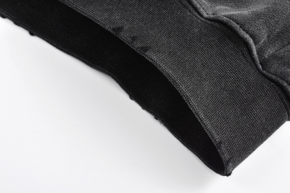 Balenciaga 巴黎世家 破洞乐队人像字母logo印花连帽卫衣 外套 长袖 秋冬 黑色