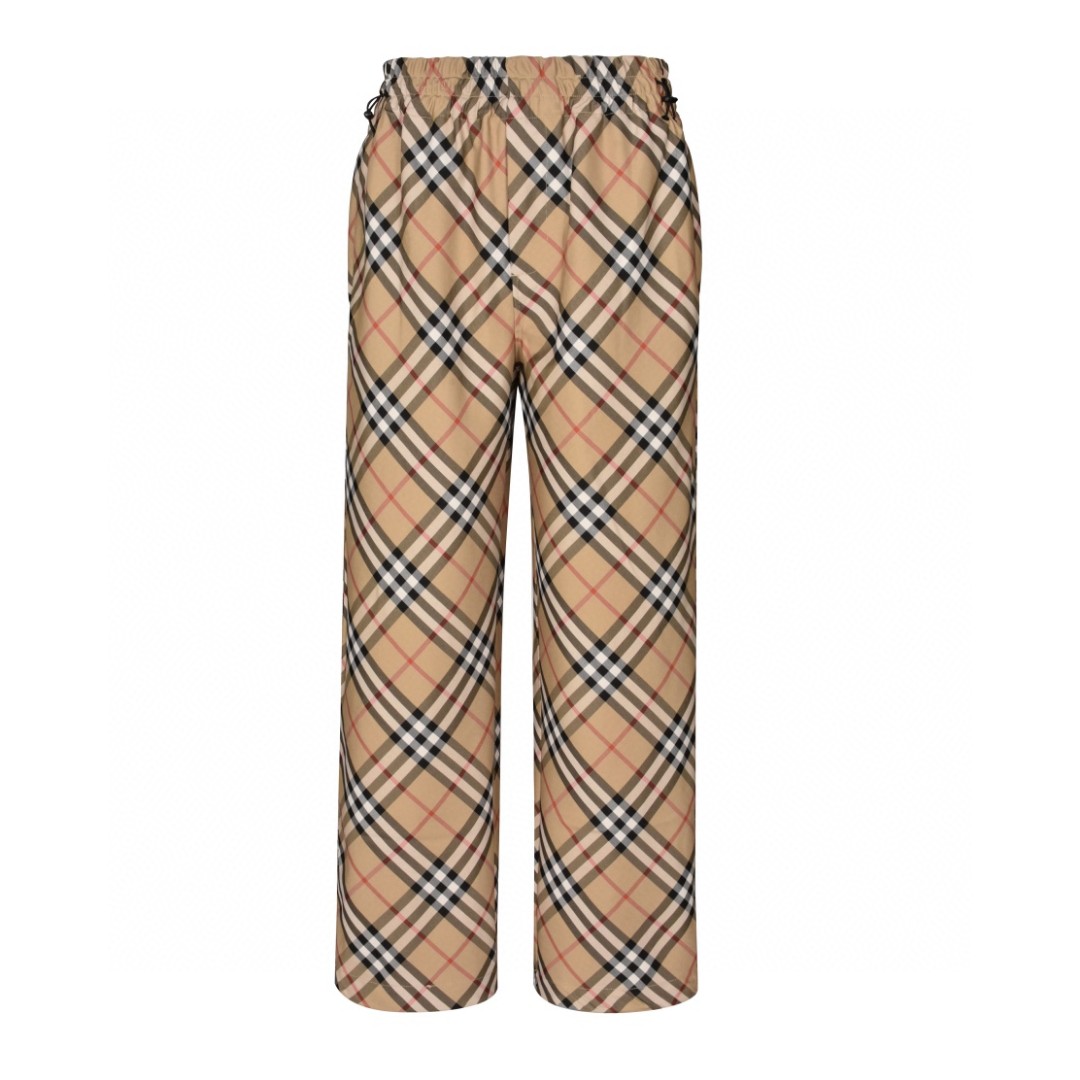 Burberry 巴宝莉 战马图案格纹松紧腰休闲裤 裤子 长裤 沙色 80870321