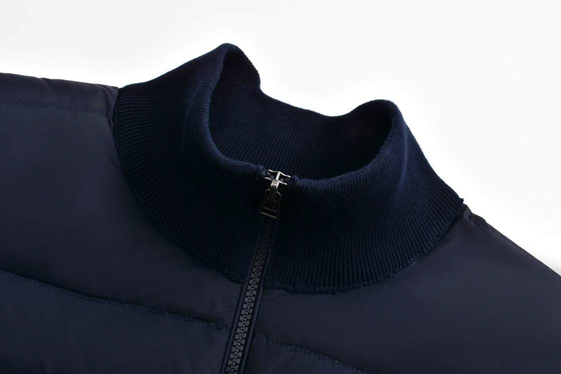 Moncler 蒙口 针织拼接羽绒拉链夹克 长袖 外套 黑色 蓝色 F20919B50700A9341777