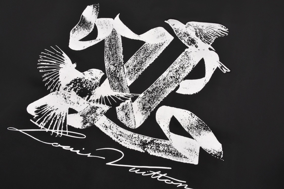 LOUIS VUITTON 路易威登 刺绣字母logo和平飞鸽夹克 长袖 外套 黑色 1ABZG3