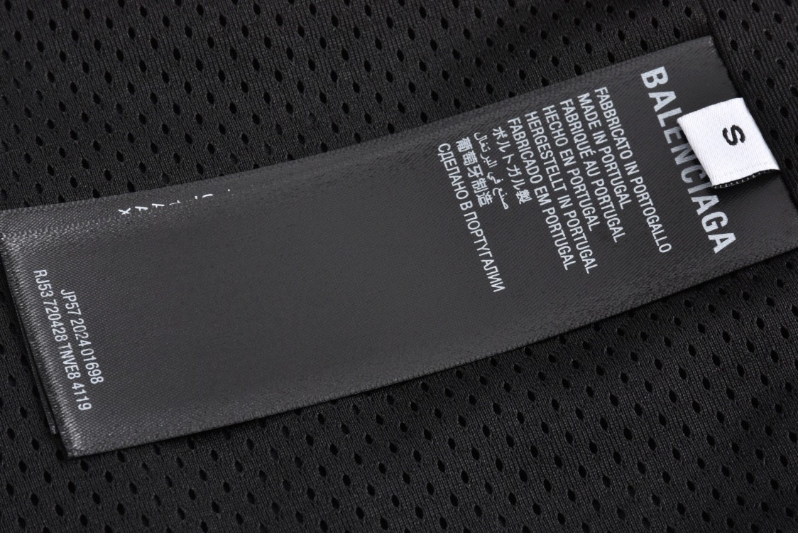 Balenciaga 巴黎世家 刺绣环形字母logo立领拉链夹克 外套 长袖 秋冬 黑色 