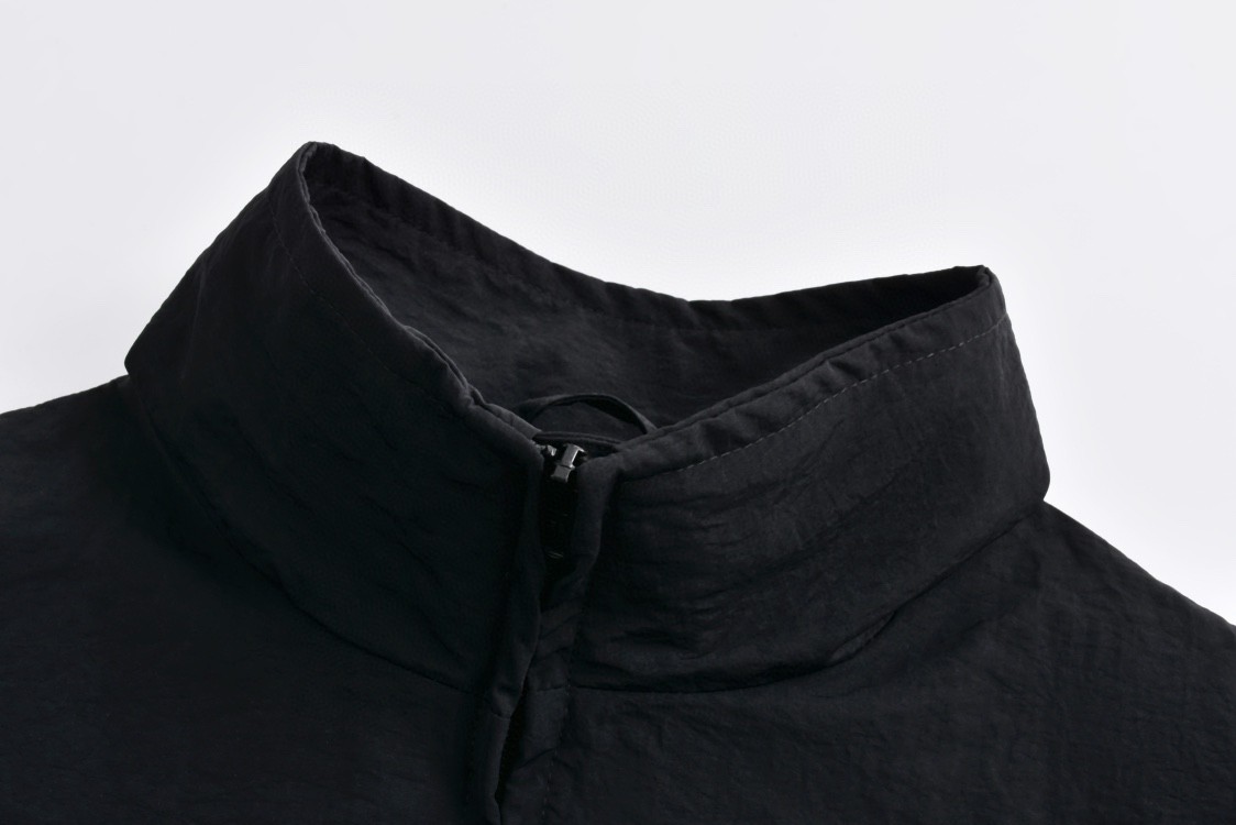 Balenciaga 巴黎世家 刺绣环形字母logo立领拉链夹克 外套 长袖 秋冬 黑色 