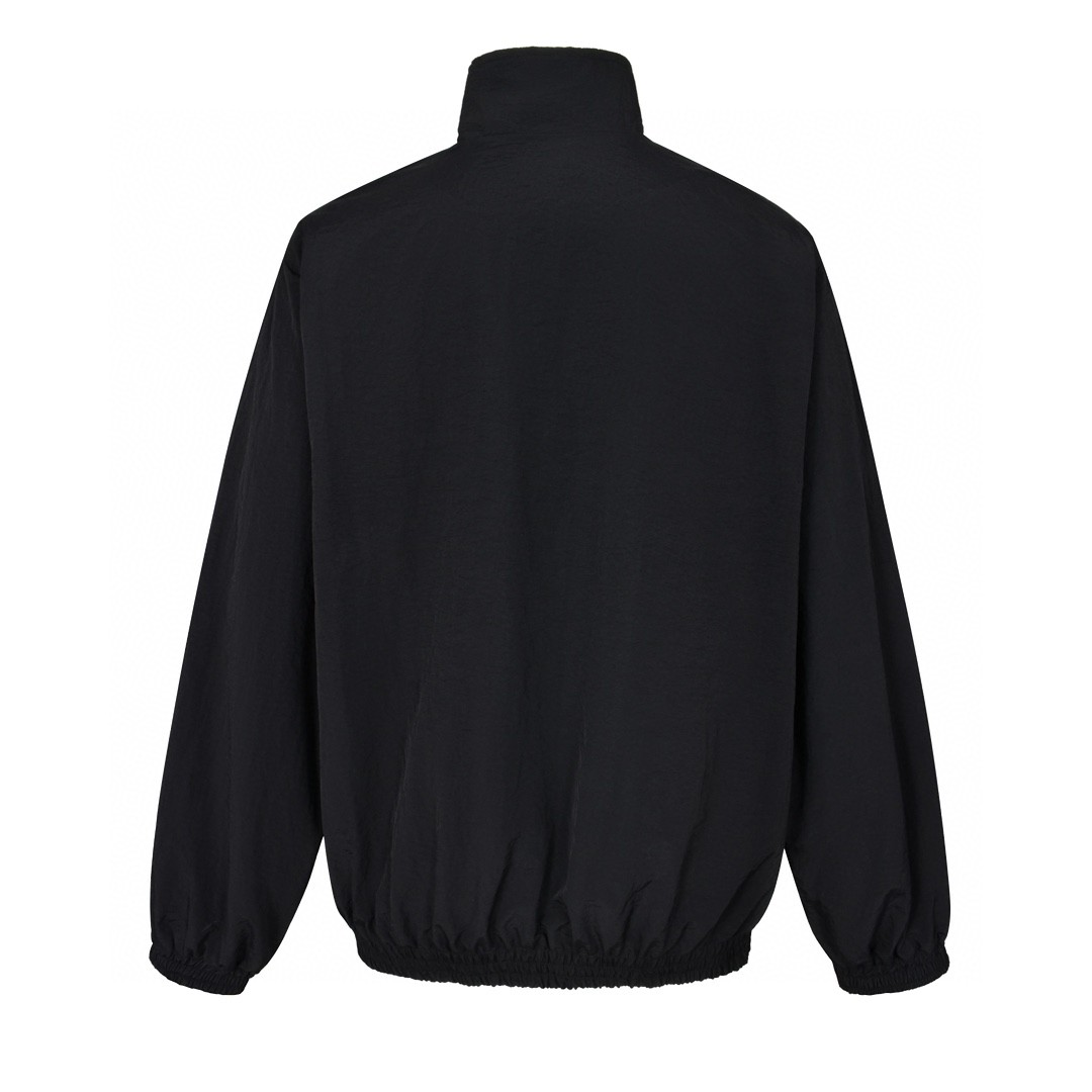 Balenciaga 巴黎世家 刺绣环形字母logo立领拉链夹克 外套 长袖 秋冬 黑色 