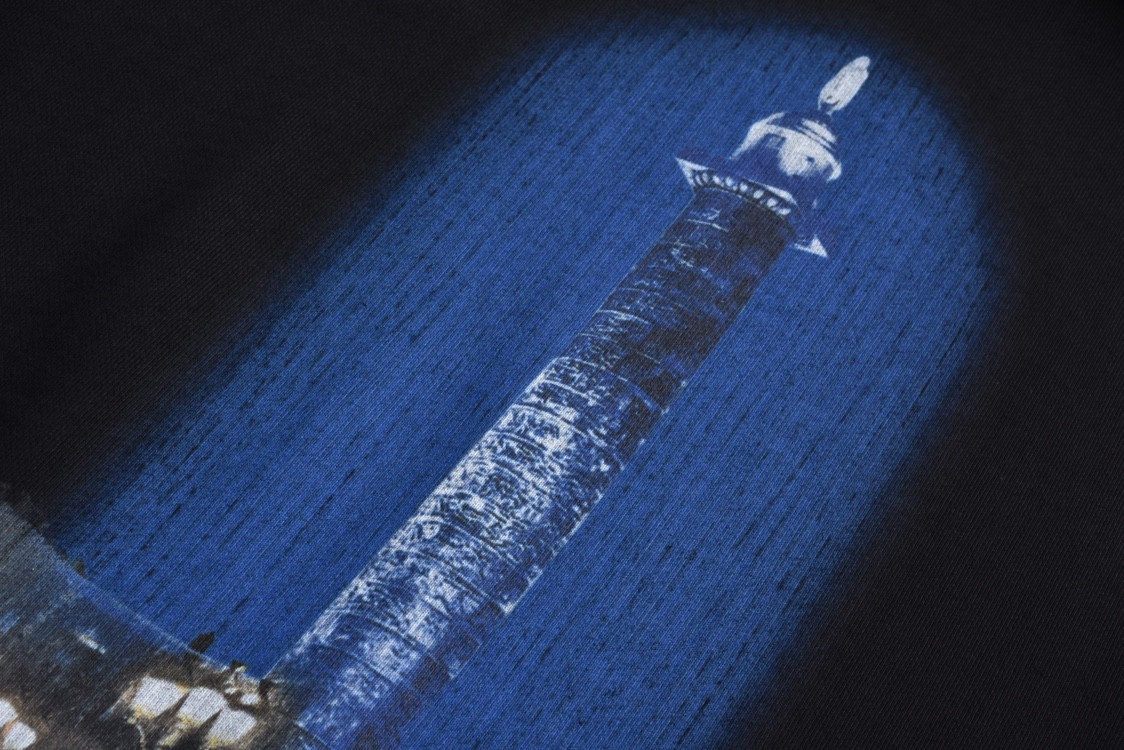 Balenciaga 巴黎世家 Vogue 联名 字母灯塔印花拉链连帽卫衣 外套 长袖 秋冬 黑色 803264TRVP69374