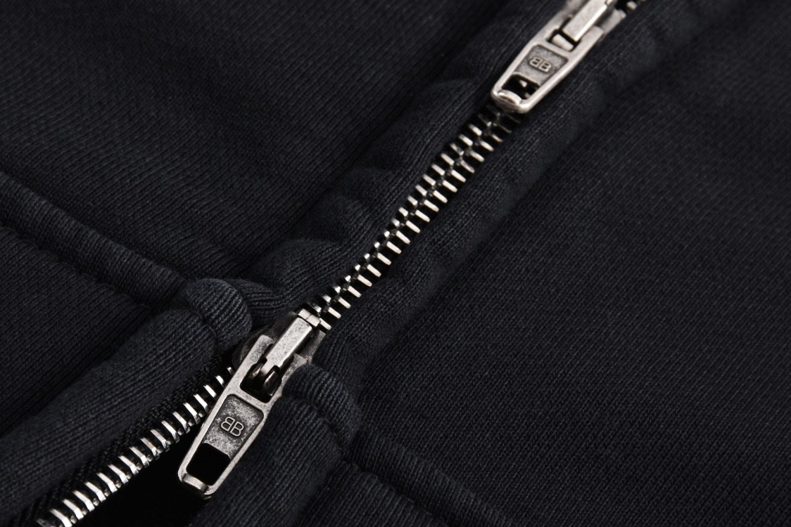 Balenciaga 巴黎世家 Vogue 联名 字母灯塔印花拉链连帽卫衣 外套 长袖 秋冬 黑色 803264TRVP69374