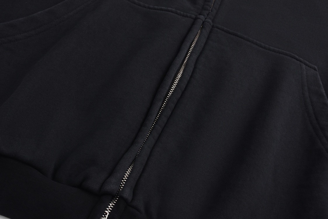 Balenciaga 巴黎世家 Vogue 联名 字母灯塔印花拉链连帽卫衣 外套 长袖 秋冬 黑色 803264TRVP69374