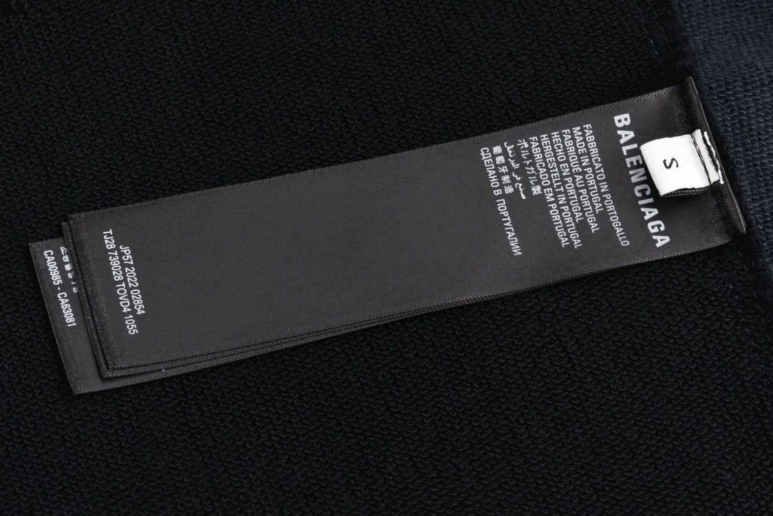Balenciaga 巴黎世家 前后拼接胶带字母logo印花卫衣 外套 长袖 秋冬 黑色 791614TQVQ71021