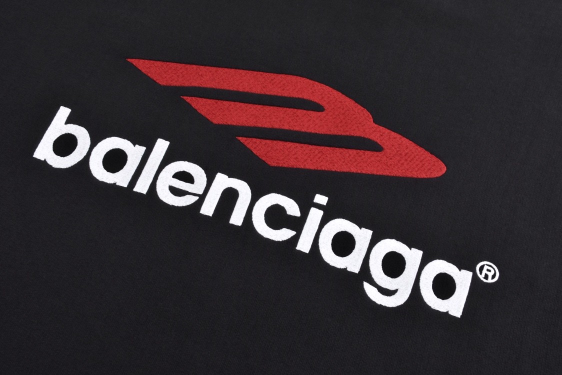 Balenciaga 巴黎世家 前后拼接胶带字母logo印花卫衣 外套 长袖 秋冬 黑色 791614TQVQ71021