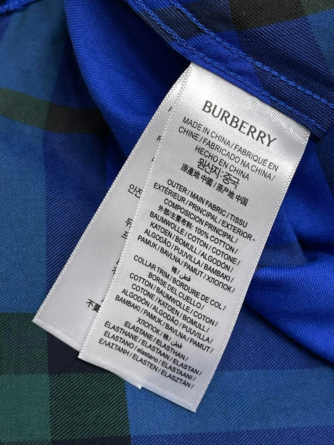 Burberry 巴宝莉 战马刺绣小标格纹单排扣衬衫 长袖 外套 卡其色 蓝色 绿色 80821941 80828861