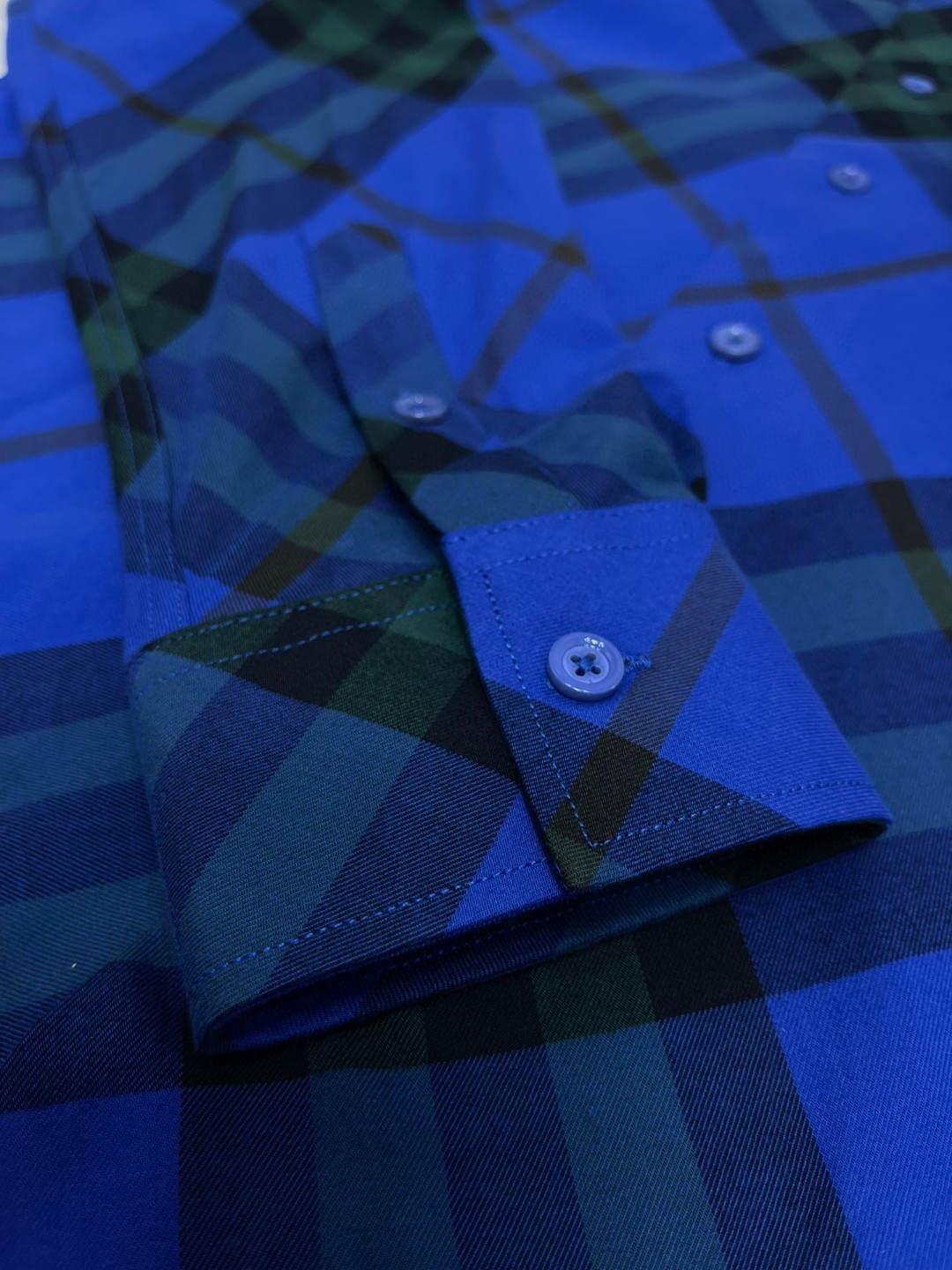 Burberry 巴宝莉 战马刺绣小标格纹单排扣衬衫 长袖 外套 卡其色 蓝色 绿色 80821941 80828861