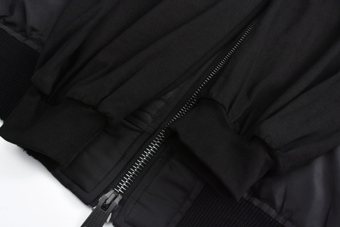 Balenciaga 巴黎世家 四袖拼接拉链连帽棉服 夹克 外套 长袖 黑色