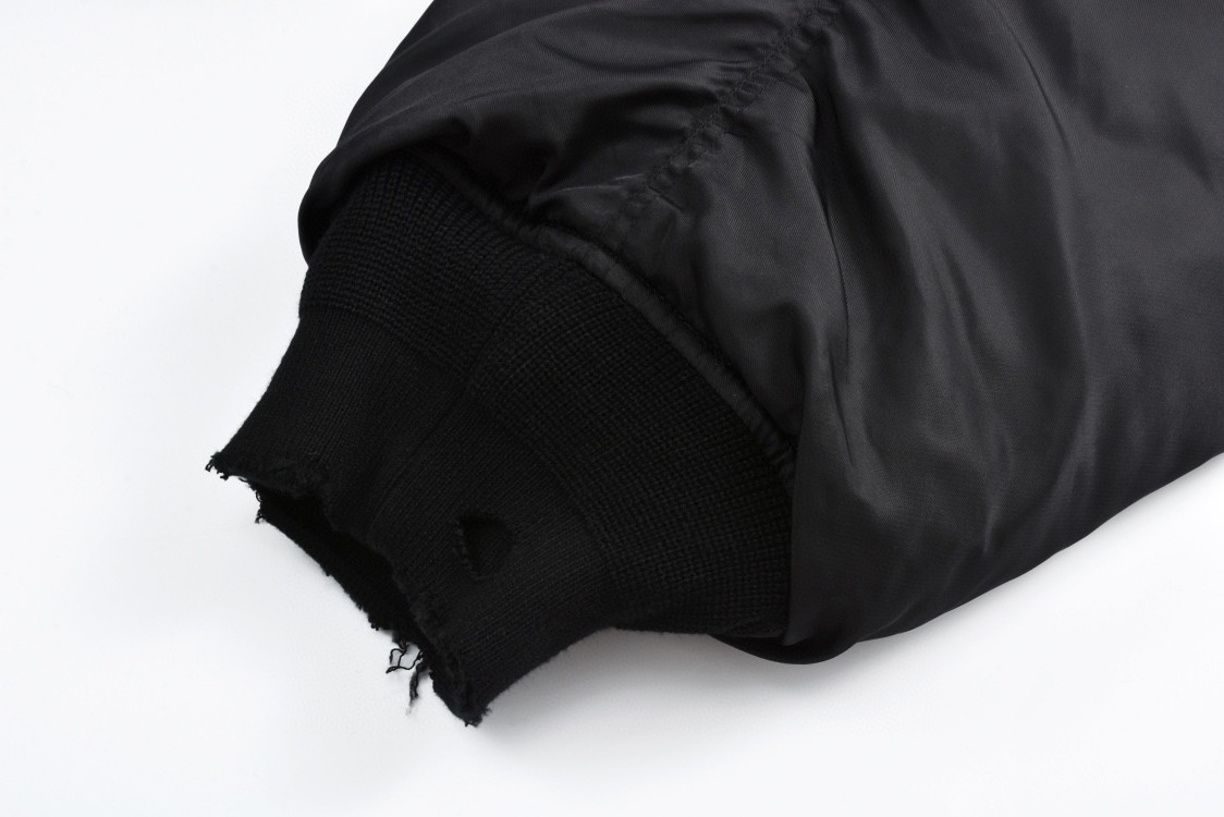 Balenciaga 巴黎世家 四袖拼接拉链连帽棉服 夹克 外套 长袖 黑色