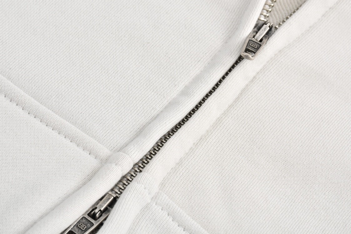 Balenciaga 巴黎世家 Vogue 联名 字母灯塔印花拉链连帽卫衣 外套 长袖 秋冬 白色 803264TRVP69081