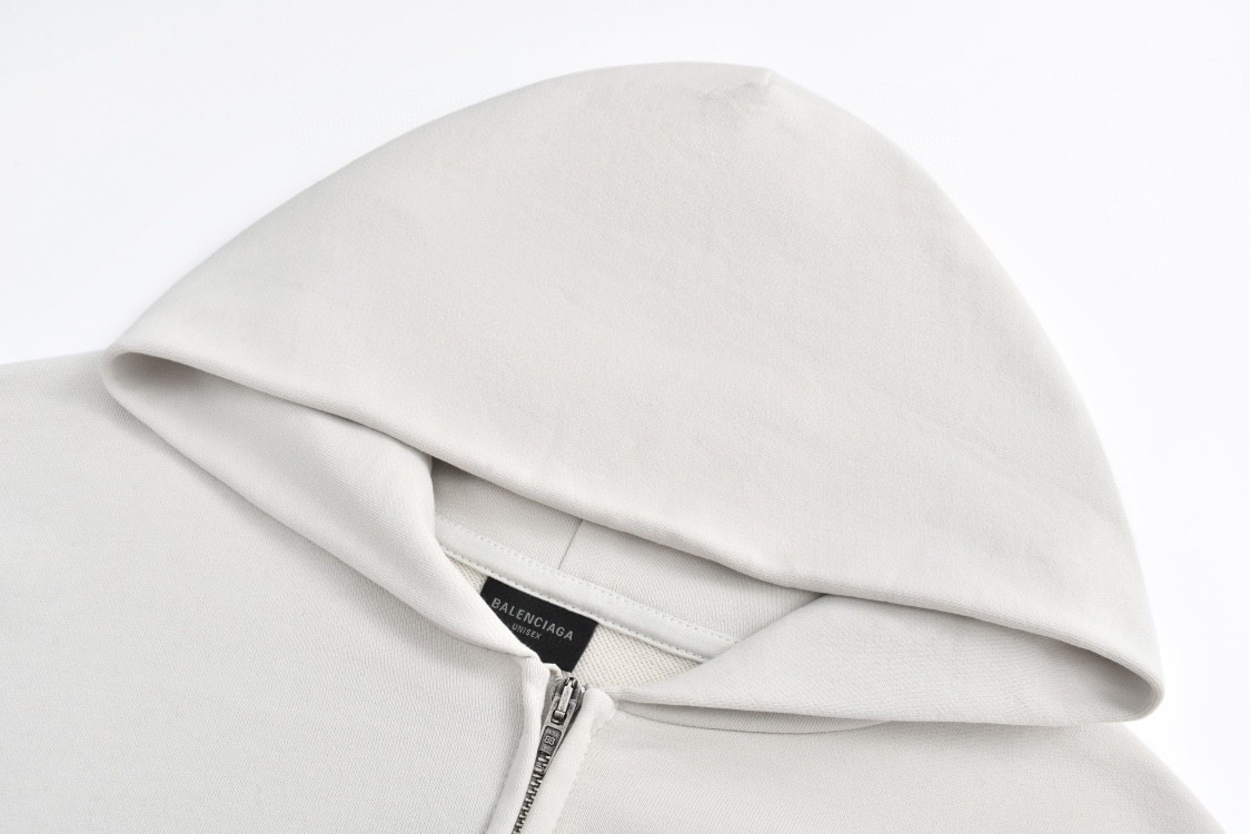 Balenciaga 巴黎世家 Vogue 联名 字母灯塔印花拉链连帽卫衣 外套 长袖 秋冬 白色 803264TRVP69081