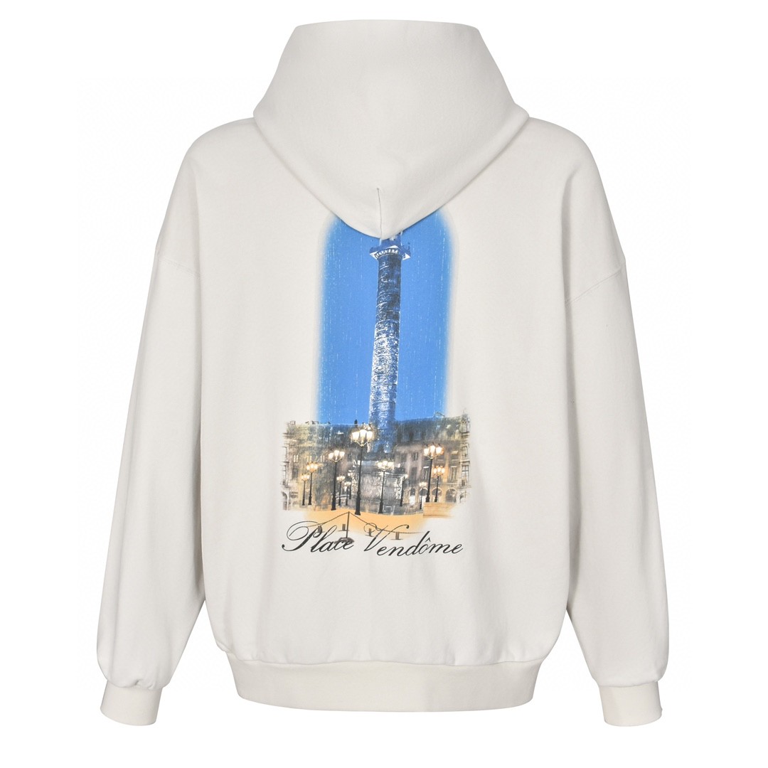 Balenciaga 巴黎世家 Vogue 联名 字母灯塔印花拉链连帽卫衣 外套 长袖 秋冬 白色 803264TRVP69081