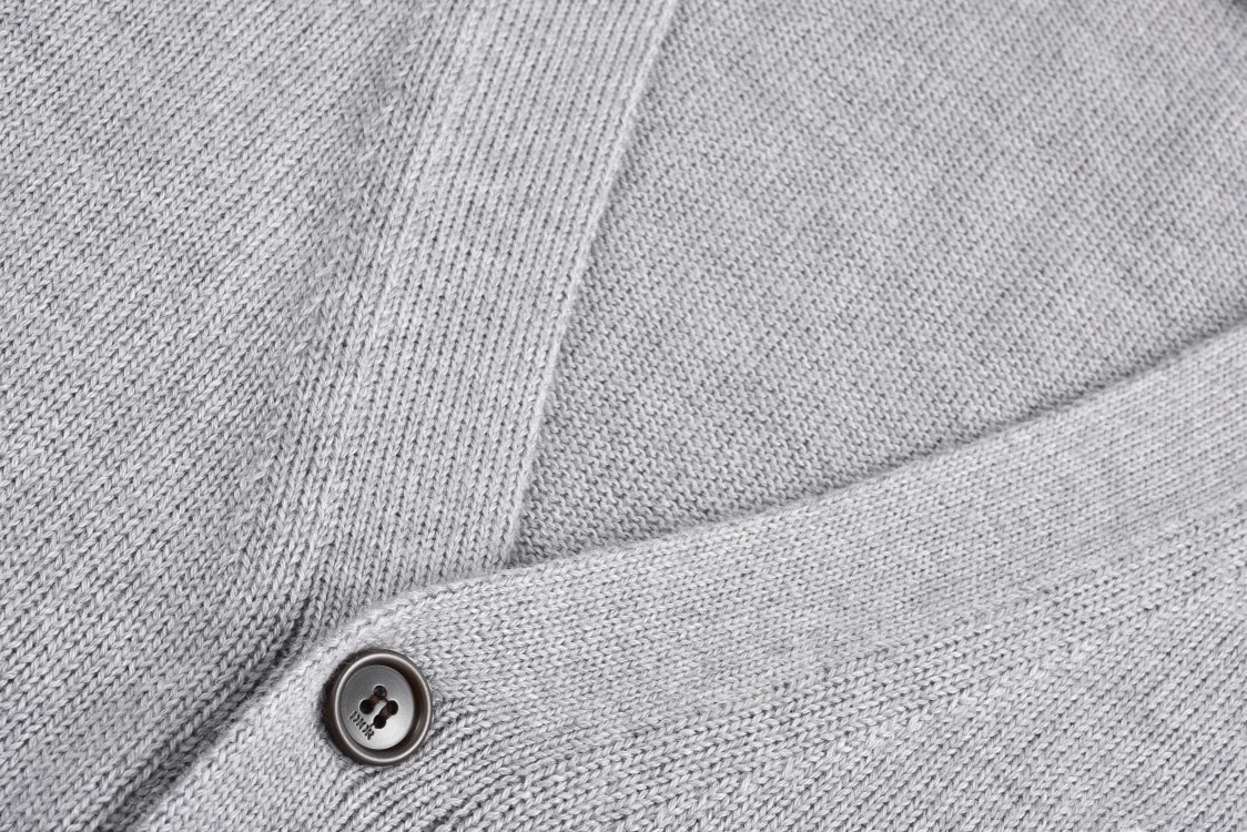 DIOR 迪奥 条纹字母Logo刺绣V领毛衣 针织衫 开衫 外套 长袖 灰色 443M204AT879-C880