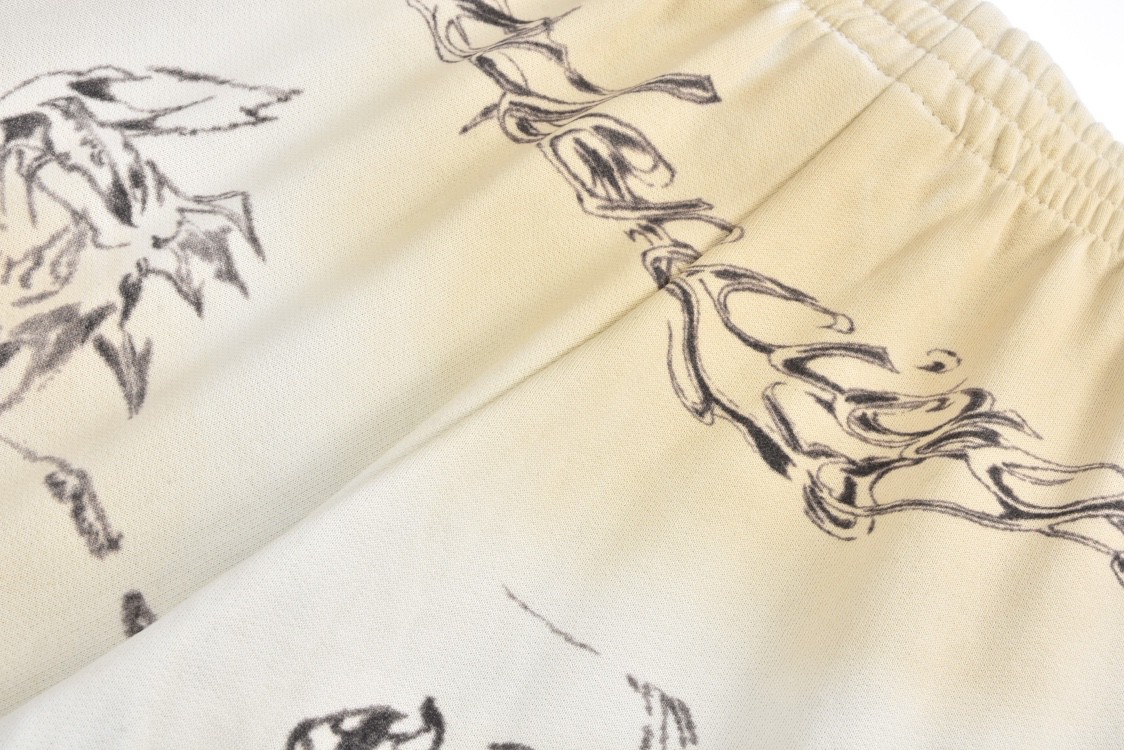 Balenciaga 巴黎世家 涂鸦印花图案运动裤 长裤 裤子 休闲裤 白色 787357TQVK13307