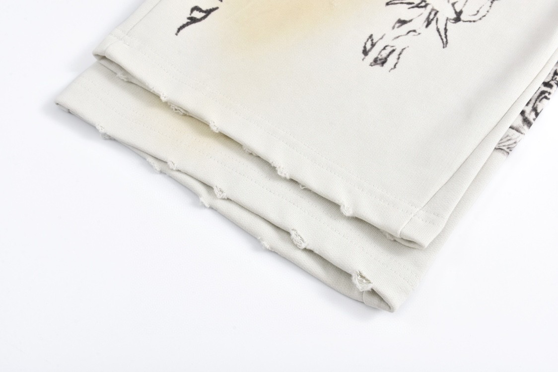 Balenciaga 巴黎世家 涂鸦印花图案运动裤 长裤 裤子 休闲裤 白色 787357TQVK13307