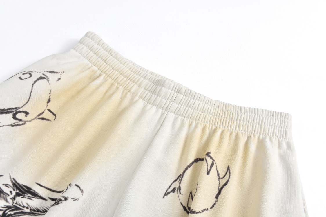 Balenciaga 巴黎世家 涂鸦印花图案运动裤 长裤 裤子 休闲裤 白色 787357TQVK13307