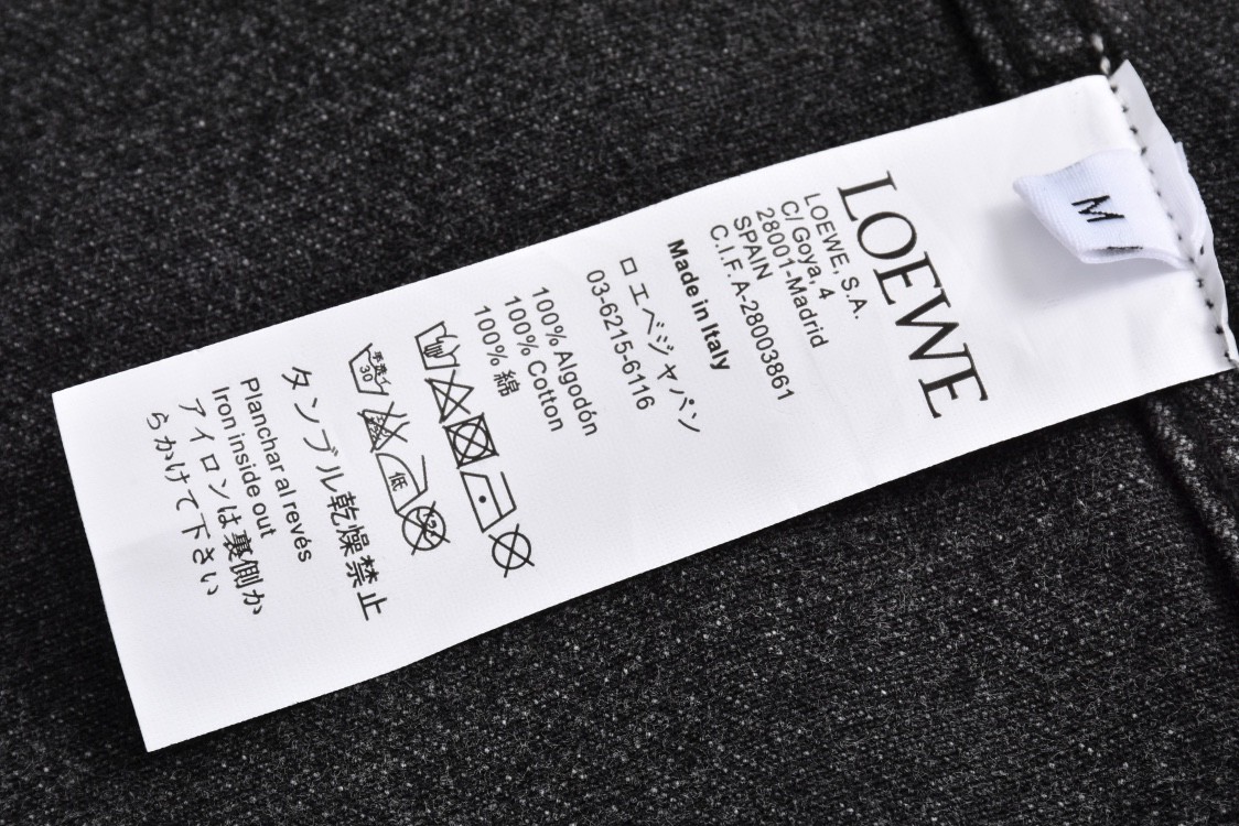 Loewe 罗意威 手臂刺绣logo牛仔外套 衬衫 牛仔衣 长袖 秋冬 黑色 H526Y50W26-1100