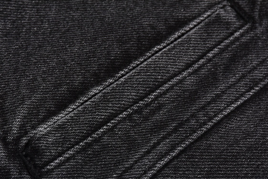 Loewe 罗意威 手臂刺绣logo牛仔外套 衬衫 牛仔衣 长袖 秋冬 黑色 H526Y50W26-1100