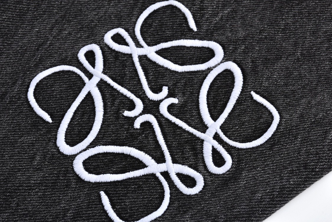 Loewe 罗意威 手臂刺绣logo牛仔外套 衬衫 牛仔衣 长袖 秋冬 黑色 H526Y50W26-1100